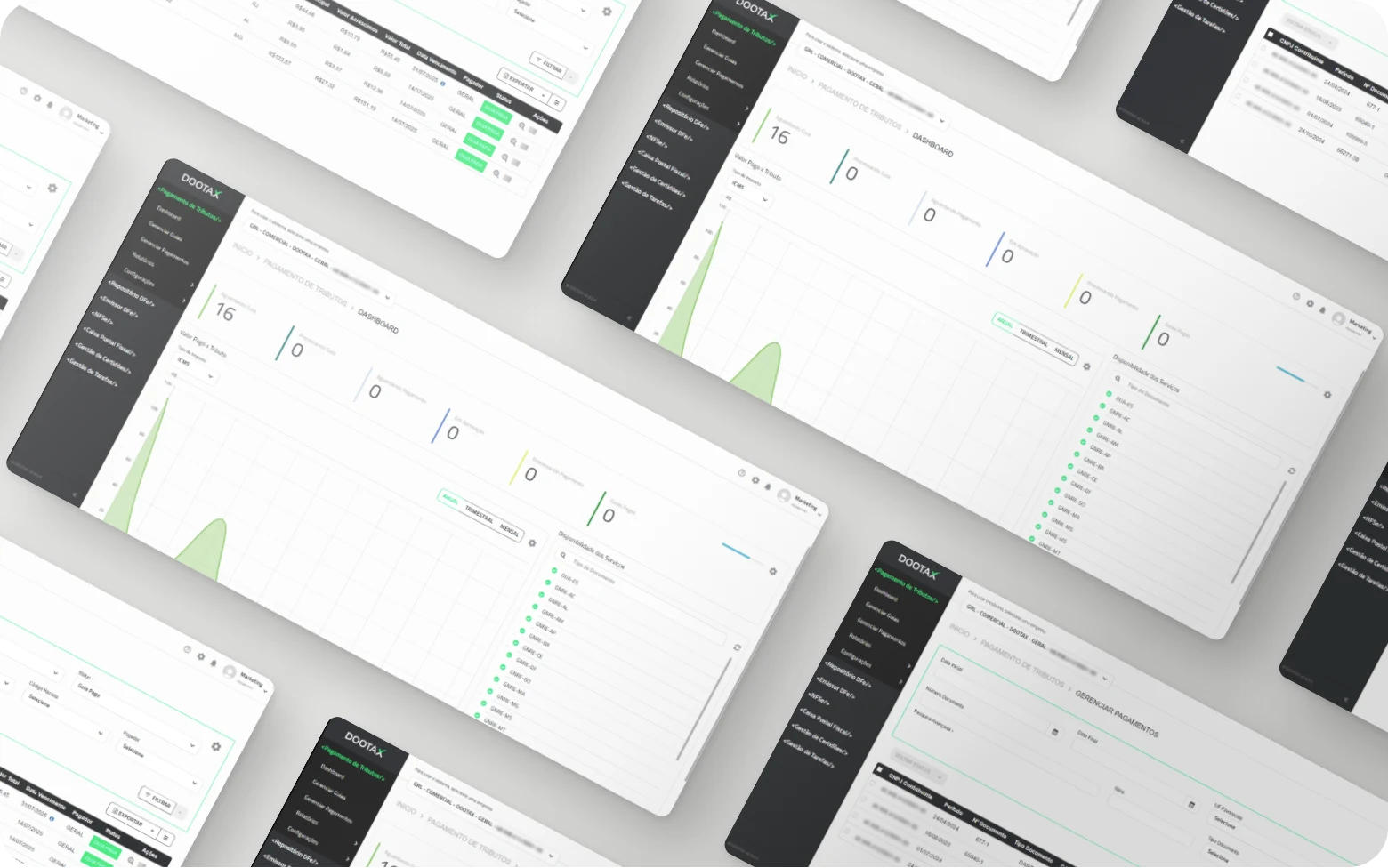 Dootax product screens grid